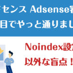 アドセンス審査 Noindexの盲点